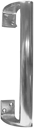 Oval Grip Offset Door Pull Handle Solid Aluminium 9" (225mm) - Satin Finish, Silver