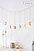 Ling's moment Original Moon Phase Wall Hanging Garland with Chains Gold Shining Boho Wall Decor Wall Art for Bedroom,Living Room,Apartment,Dorm,Home Decor