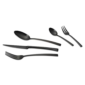 Echtwerk tafelbestek”Avelino” EW-BS-0840S 30-delig, roestvrij staal Echtwerk 18/10, mat zwart, 24, 5 x 4, 8 cm, 30 stuks