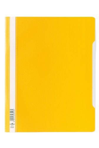 Durable Clear View Folder/Report File A4, Yellow, Extra Wide, Pack of 50, 257004