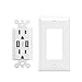 USB Wall Outlet, KING-LINK USB Wall Plug High Speed 2.4A/5V Dual USB Charger Electric Outlet 15-Amp/125V Receptacle Wall Plate Socket White