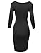 MBE Women's Super Sexy 3/4 Sleeve Body Con Wrap Dress