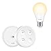 LoraTap Dimmable A19 E26 LED Light Bulb with 656ft Range Wireless Remote Controller Dimmer Switch with Magnetic Base for House Lighting, 3 Color Changing, 8.5W (Equivalent 60W), No Hub Required