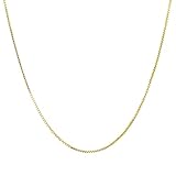 Chain Necklace - 1mm Box Chain 14k Gold Dipped - Add your own pendant 14 16 18 20 24 30