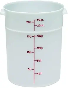 Cambro RFS22148 White Poly Round 22 Qt Storage Container (5-(Pack)