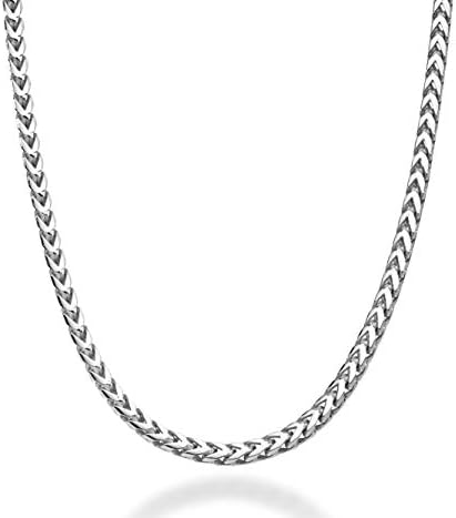 アクセサリー MEXICO MADE SILVER925 FLAT LINK NECKLACE Miabella Solid 925 Sterling Silver Italian 3mm Thick Square Link