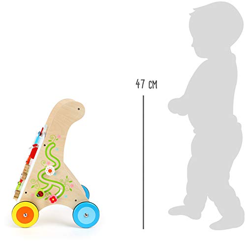 small foot Lauflernwagen Kunterbunt, aus Holz, multifunktionales Motorikspielzeug, mit gummierten Rädern, ab 1 Jahr, 10745 – Bild 7