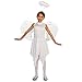 Jackcell Angel Wings and Halo Headband For Kids Costumes, Feather Dress up Fancy Cosplay Party For Girls Women Adults (White, Large 23.6