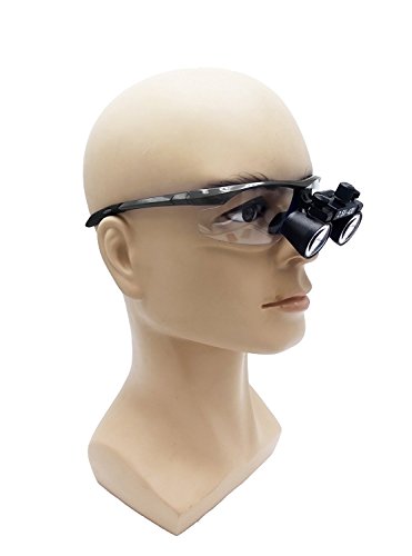 Zgood Portable Surgical Binocular Loupes 2.5X420mm Optical Glass + 3W LED HeadLight (Black)