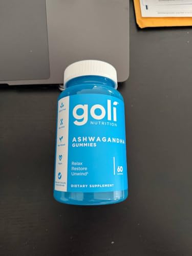 GOLI ASHWAGANDHA & VITAMIN D GUMMY – 60 COUNT – MIXED BERRY, KSM-66, VEGAN, PLANT BASED, NON-GMO, GLUTEN-FREE & GELATIN FREE RELAX. RESTORE. UNWIND, PACK OF 1