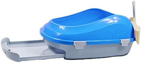 MRXUE Cat Luxury Double Fully Enclosed Litter Box/Hooded Cat Pan/Litter Tray Toilet, Large Splashproof Hygienic, Deodorizing Odour Free Blue [Energy Class A]
