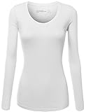 FPT Womens Basic Scoopneck Long Sleeve T-Shirt WHITE MEDIUM
