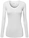 FPT Womens Basic Scoopneck Long Sleeve T-Shirt (S-3XL) WHITE M