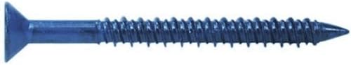 MKT Steel Conset Masonry Screw Anchor, Phillips Flat Head, 3/16" Diameter x 2-1/4" Length (Box of 100)