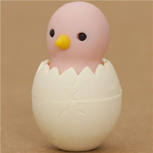 Iwako Pale Pink Chick In Egg Eraser By From Japan by Iwako