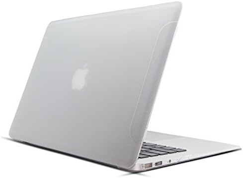 HuGee Translucent Hard Case for MacBook Air 13 Inch (Model: A1369/A1466), 13.3" Mac Book laptop Cover Coated with Matte Rubber Skin - White