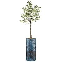 SIGNWIN Eucalyptus Tree with Faded Blue and White Lizard Scale Effect Amphibians Wildlife Minimalism Zen Colorful Ultra for Living Room, Bedroom, Office - X-Large 5 Feet (60