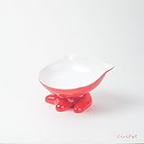 ViviPet Q Bowls and Big Head Water Bowl for Cat and Dog under 20 Pound (Q Bowl-Coral Red)
