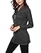 BaiShengGT Women's Casual Shawl Collar Button Tunic Top Large Dark Grey