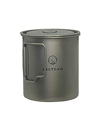 Valtcan   Taza de titanio de 750 ml para acampada,