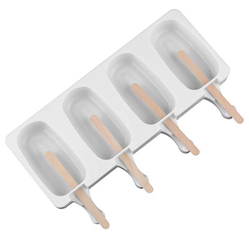 Aoile 4-Hole Silicone Ice Cream Maker Pop Mold Popsicle Lolly Mould Ice Cube Tray Pan DIY Kitchen Tool small - Thumbnail 2