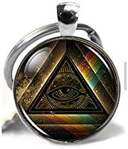 Steampunk Masonic Freemason Illuminati Pendant, Satanism Necklace,Gift Keychain