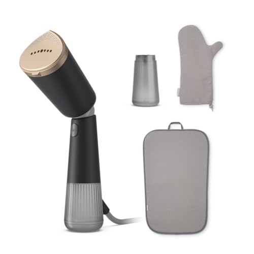 Philips Dampfglätter 5000-Serie – 35 Sekunden Aufheizen, kontinuierlicher Dampf, zwei Wassertanks, Eco-Modus, verstellbarer Kopf, Metallplatte, Handschuh, Beutel & StyleMat, anthrazit (STH5030/80)