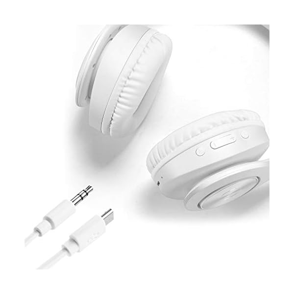 Bluetooth-Headphones-WirelessTuinyo-Over-Ear-Stereo-Wireless-Headset-35H-Playtime-with-deep-bass-Soft-Memory-Protein-Earmuffs-Built-in-Mic-Wired-Mode-PCCell-PhonesTV-White TUINYO Bluetooth Headphones Wireless, Over Ear Stereo Wireless Headset 40H Playtime with deep bass, Soft Memory-Protein…