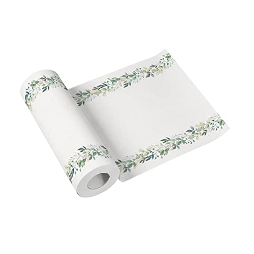 PAW Linen Feel Table Runner 40 cm x 24 m - Elegant Leaves