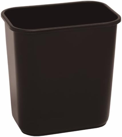Continental 1358BN, Brown Plastic Co-mmercial Rectangular Wastebasket, 13-5/8 quart Capacity, 11-1/4" Length x 8-1/4" Width x 12-1/4" Height (Case of 12)
