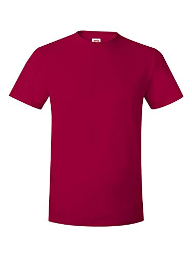 Hanes Men's Nano Premium Cotton T-Shirt (Pack of 2), Deep Red, Medium