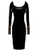 Miusol Women's Cut out Long Sleeves Kim Egypt Gold Foil Print Cocktail Dress,Black,Large