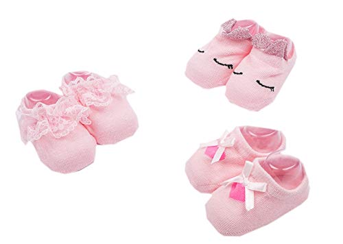 Buy-Box Cute Baby Unisex Thicken Socks Ankle Rubber Anti Skid Light 3pairs Socks