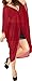 LA LEELA Women's Kimono Holiday Solid Casual One Size Red Solid