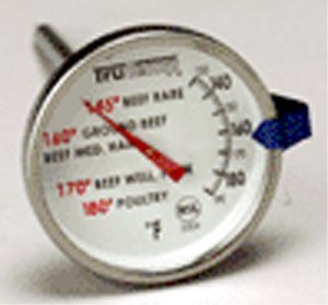 Taylor 3504 Trutemp Series Analog Bimetal Meat Thermometer with FDA Temperature Guidelines on Dial