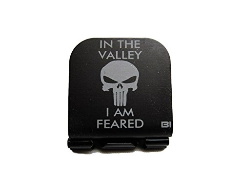 In The Valley I Am Feared With Skull Laser Etched Hat Clip Black