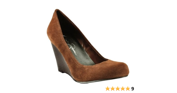 dark brown wedge pumps