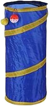 DAYNECETY Pop Up Pet Cat Dog Agility Tunnel Running Scratcher Training Equipment Tube Callapsible Exercise Indoor Outdoor For Small Animal Rabbit Crate (Blue)