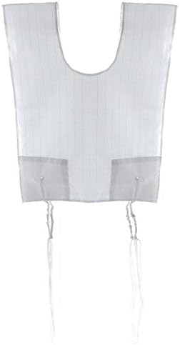 White Polycotton Tallit Katan with Wool Tzitzit