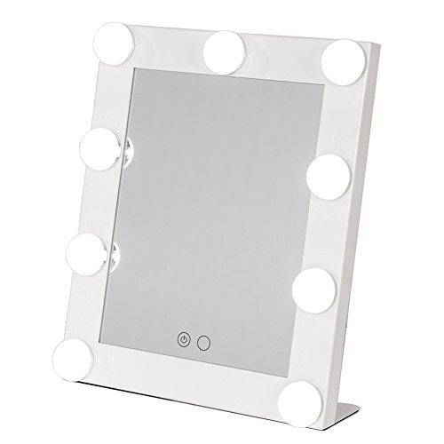 Joyful Store Lighted Makeup Mirror Hollywood Makeup Vanity Mirror with Dimmer Stage Beauty Mirror 25x7x29cm/10”x 2.7”x 11.5” (white)