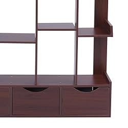 LOHISHILO 5 Tier Bookshelf Tall Bookcase Storage