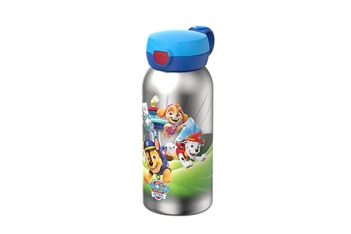Mepal Paw Patrol Pups Stainless Steel Drinking Bottle with Flip Lid Pops Open at the Touch of a Button Suitable for Children Carbonated Leak-Proof Hygienic Lid 600 ml