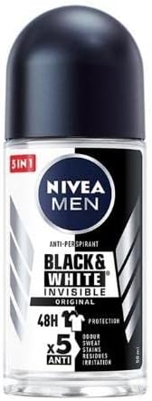 Nivea Men Invisible Black & White Deodorant Roll-On Anti-Perspirant 6x50ml