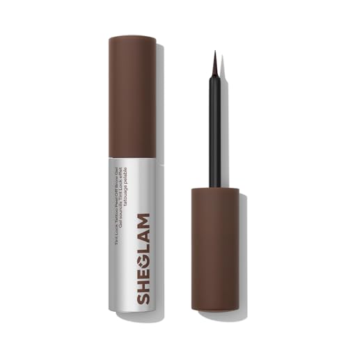 SHEGLAM Tint Lock Tattoo Peel Off Brow Gel – Long-Lasting Brow Tint, Waterproof & Smudge-Resistant, Shapes Defines & Fills Brows, Natural Semi-Permanent Eyebrow Gel Stain (Chocolate)