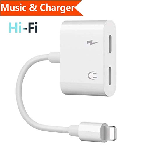 Adapter for iPhone X Headphones Connector Adaptor for iPhone X/XS/XS max/ 8/8 Plus 7/7 Plus Converter Accessories Headphone Cable Earbud Adapter [Audio+Charge+Call+Volume Control ] Support iOS 12