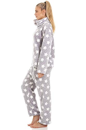 CAMILLE-Set-di-pigiami-in-Pile-morbido-a-Maniche-lunghe-a-Maniche-lunghe-per-Donna