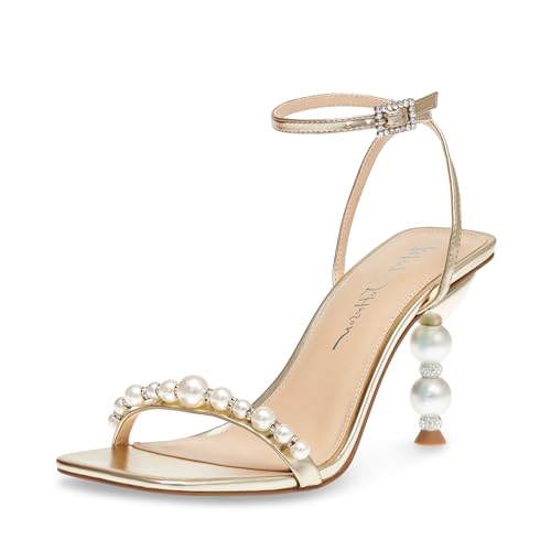 Betsey Women’s Jacy Heeled Sandal, Gold, 7
