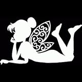 Tinkerbell Decal Sticker |Cars Trucks Vans Walls Laptop | WHITE Decal | 5.5 X 3 In | KCD640