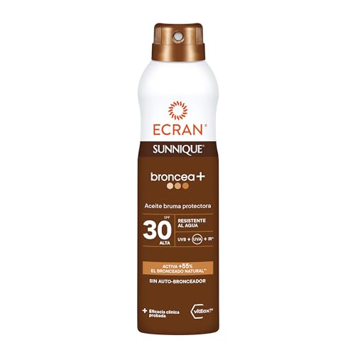Sunnique - Bruma Aceite Protector FPS 30, Protección UVB + UVA e IR-A, Resistente al Agua, Con Tecnología Pure Bronze y VitEox 80, Activa el Bronceado Natural, Sin Autobronceador - 250 ml