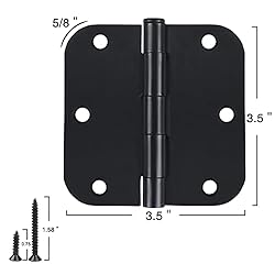 3 Pack Black Door Hinges for Doors 3 1/2 Interior